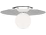 Visual Comfort Studio Nodes 1-Light Polished Nickel Globe Round Flush Mount