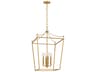Visual Comfort Studio Carlyle 4-Light Burnished Brass Lantern Pendant
