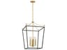 Visual Comfort Studio Carlyle 4-Light Midnight Black Burnished Brass Lantern Pendant