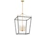 Visual Comfort Studio Carlyle 4-Light Midnight Black Burnished Brass Lantern Pendant