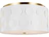 Visual Comfort Studio Dottie 3-Light Burnished Brass White Drum Flush Mount
