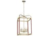 Visual Comfort Studio Hadley 6-Light Time Worn Brass Lantern Chandelier