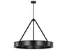 Visual Comfort Studio Leonard 1-Light Aged Iron Black Round Pendant