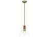 Visual Comfort Studio Hadley 1-Light Time Worn Brass Dome Mini Pendant