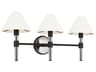 Visual Comfort Studio Robert 3-Light Aged Iron Black Vanity Light