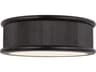 Visual Comfort Studio Ritz 5-Light Aged Iron Black Round Flush Mount