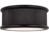 Visual Comfort Studio Ritz 3-Light Aged Iron Black Round Flush Mount