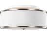 Visual Comfort Studio Lennon 3-Light Satin Nickel Drum Flush Mount