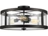 Visual Comfort Studio Harrow 3-Light Oil Rubbed Bronze Drum Semi Flush Mount