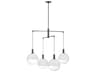 Visual Comfort Studio Torian 4-Light Aged Iron Black Globe Chandelier