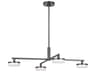 Visual Comfort Studio Khan 4-Light Aged Iron Black Linear Chandelier
