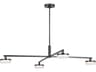 Visual Comfort Studio Khan 4-Light Aged Iron Black Linear Chandelier