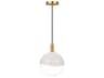 Visual Comfort Studio Torian 1-Light Burnished Brass Globe Mini Pendant