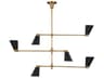 Visual Comfort Studio Signoret 6-Light Burnished Brass Tiered Chandelier