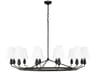 Visual Comfort Studio Ziba 12-Light Aged Iron Black Chandelier