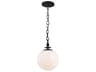 Visual Comfort Studio Capri 1-Light Aged Iron Black Globe Mini Pendant
