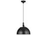 Visual Comfort Studio Logan 1-Light Aged Iron Black Dome Pendant