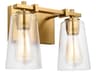Visual Comfort Studio Mercer 2-Light Burnished Brass Vanity Light