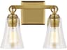 Visual Comfort Studio Monterro 2-Light Burnished Brass Vanity Light