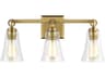 Visual Comfort Studio Monterro 3-Light Burnished Brass Vanity Light