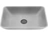 Vigo Duomo Gothic Gray Concreto Stone Rectangular Vessel Bathroom Sink