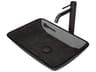 Vigo Onyx Gray 18" Rectangular Vessel Bathroom Sink with Matte Black 1-Lever Lexington Faucet and Drain