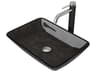 Vigo Onyx Gray 18" Rectangular Vessel Bathroom Sink with Brushed Nickel 1-Lever Lexington Faucet and Drain