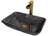 Vigo Onyx Gray 18" Rectangular Vessel Bathroom Sink with Matte Brushed Gold 1-Lever Niko Faucet and Pop-Up Drain