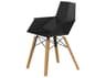 Vondom Faz Wood Beech Black Arm Dining Chair Set of 4