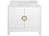 Worlds Away Antique Brass / Matte White Lacquer 36" Vanity