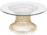 Worlds Away 36" Round Glass Gold Leaf Coffee Table