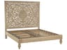 World Interiors Haveli Whitewash Mango Wood Queen Platform Bed
