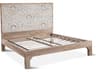World Interiors Haveli White Brown Mango Wood Queen Platform Bed
