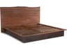 World Interiors Palermo Raw Walnut Ebony Brown Acacia Wood Queen Panel Bed