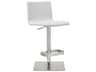 Whiteline Modern Living Watson White Faux Leather Adjustable Bar Stool