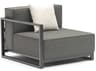 Whiteline Modern Living Outdoor Sensation Dark Grey Fabric Cushion Lounge Chair