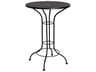 Woodard Aurora Wrought Iron Round Mesh Top Outdoor Bar Height Table