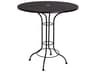 Woodard Aurora Wrought Iron Round Mesh Top Outdoor Patio Bar Height Table with Umbrella Hole