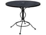 Woodard Wrought Iron Mesh Round Bistro Table with Umbrella Hole