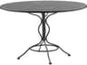 Woodard Wrought Iron Mesh Round Outdoor Dining Table with Umbrella Hole