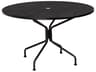 Woodard Wrought Iron Mesh Round 8-Spoke Outdoor Patio Dining Table with Umbrella Hole
