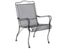 Woodard Tucson Wrought Iron High Back Outdoor Patio Dining Arm Chair