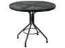 Woodard Mesh Wrought Iron Round Outdoor Patio Dining Table Textured Black