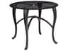 Woodard Hampton Cast Aluminum Round Outdoor Patio Dining Table with Umbrella Hole