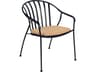 Woodard Valencia Wrought Iron Barrel Outdoor Patio Dining Chair with Cushion