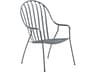 Woodard Valencia Wrought Iron Stackable High Back Barrel Outdoor Dining Arm Chair