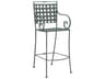 Woodard Sheffield Wrought Iron Outdoor Patio Bar Stool with Cushion