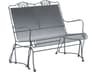 Woodard Briarwood Wrought Iron High Back Gliding Outdoor Patio Loveseat