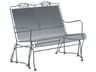 Woodard Briarwood Wrought Iron High Back Gliding Patio Loveseat with Cushion