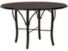 Woodard Thatch Aluminum Round Outdoor Dining Table with Umbrella Hole